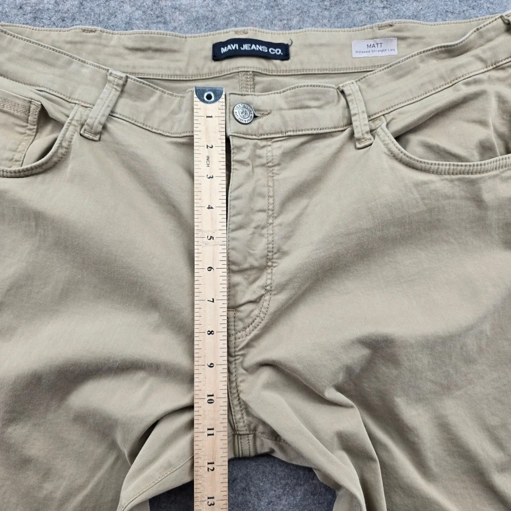 Mavi Matt Relaxed Straight Leg Pants Mens 42x29 Tan Khaki Cotton Stretch Chino